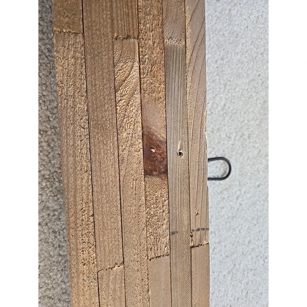 Shabby Blue Wood 4 large Coat Hooks Farmhouse 32